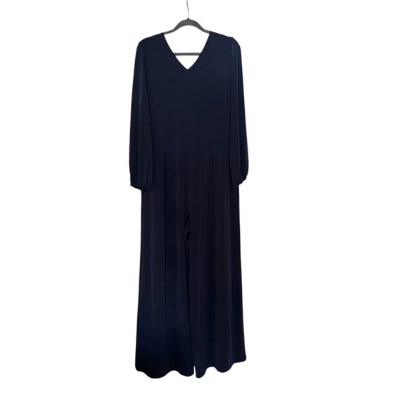 NWT Soft Surroundings Navy Long Sleeve Jumpsuit XL Polyester Blend - Picture 2 of 8